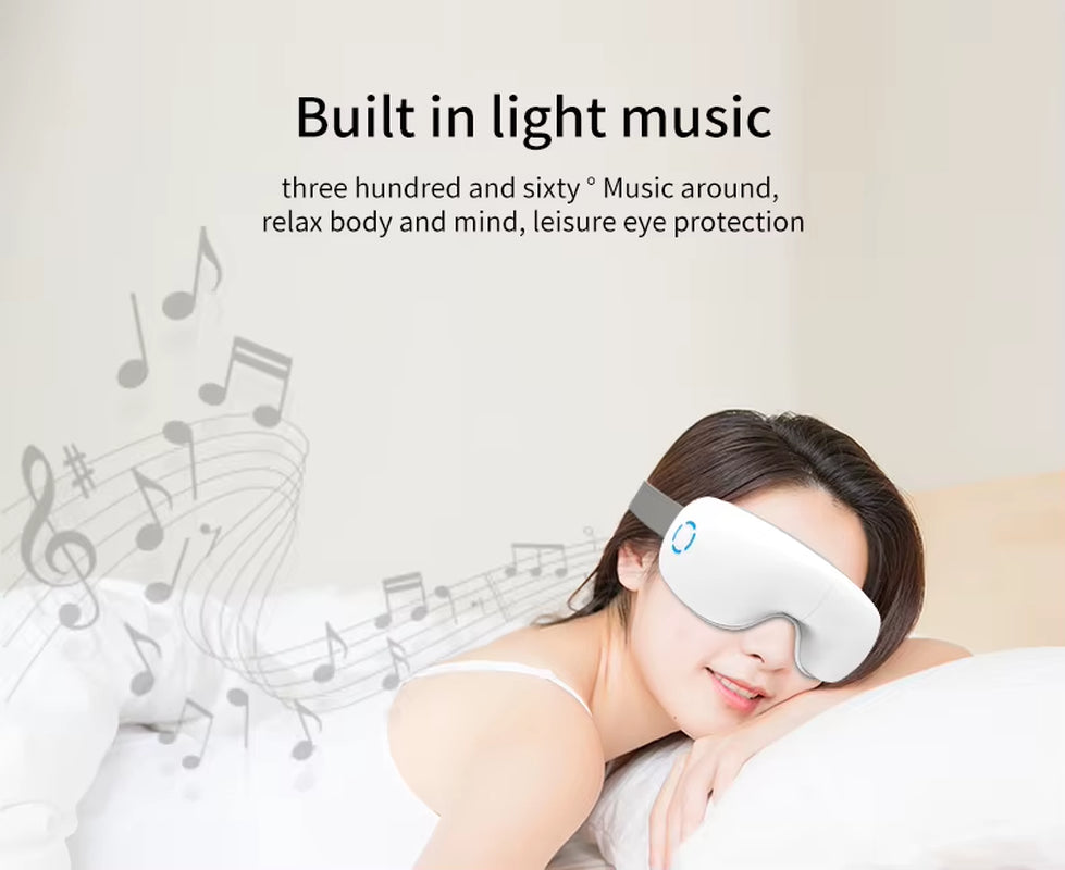 2024 Wholesale New Design CE ROHS Certified OEM Smart Electric Music Vibration Visible Eye Massager Heating 1000Mah Battery