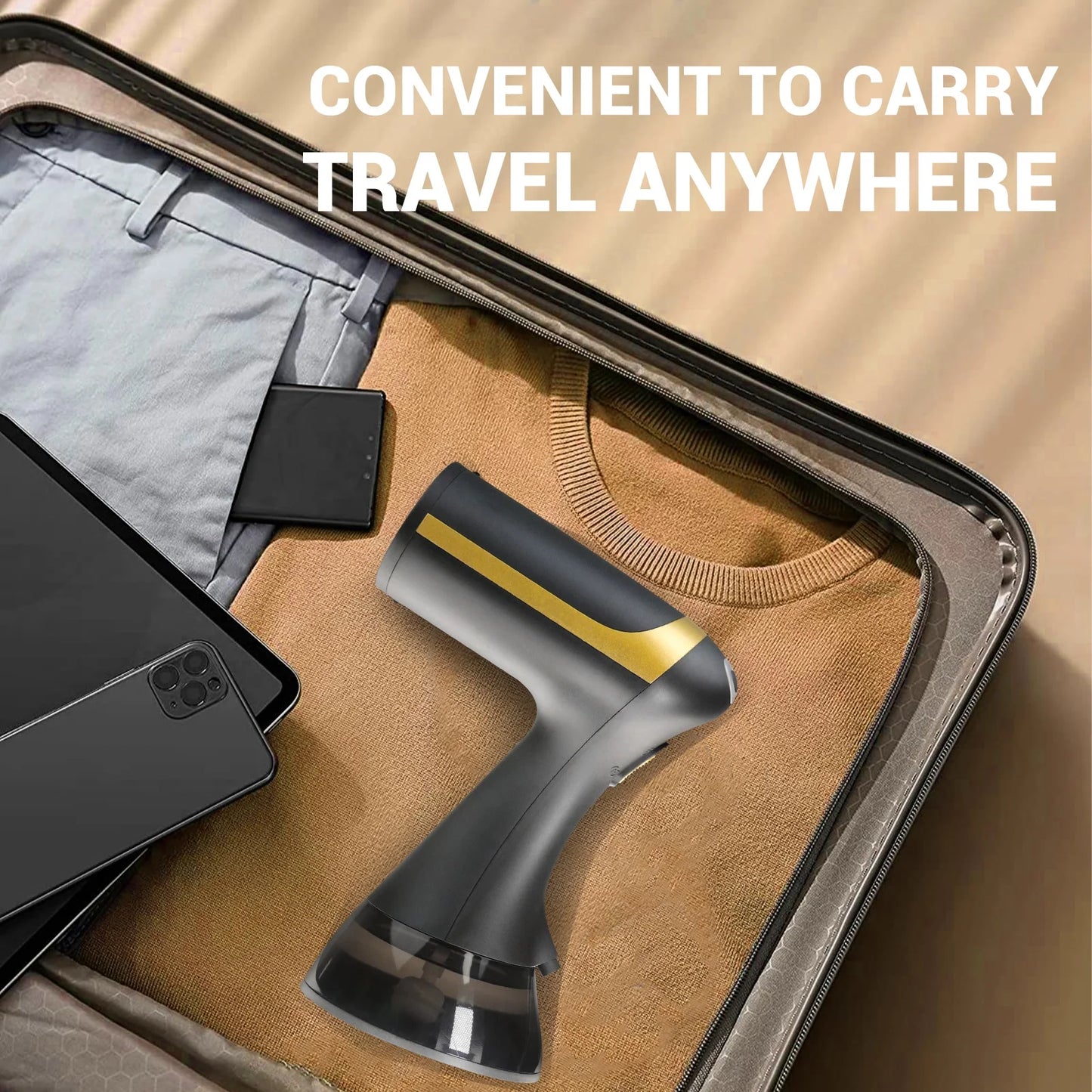 Experience Effortless Wrinkle Removal with the 1500W Portable Handheld Garment Steamer - Perfect for Home and Travel!