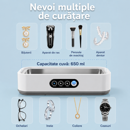 PureClean X81 – Curățător ultrasonic Premium pentru bijuterii, ochelari și accesorii