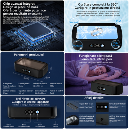 PureClean X81 – Curățător ultrasonic Premium pentru bijuterii, ochelari și accesorii x 2 buc