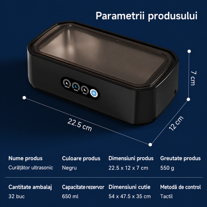 PureClean X81 – Curățător ultrasonic Premium pentru bijuterii, ochelari și accesorii x 2 buc