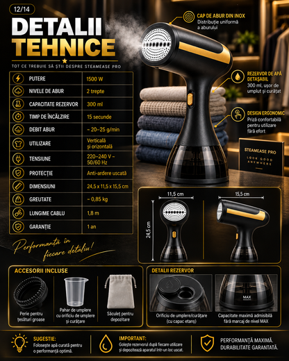 SteamEase Pro™ – Kit Premium pour des vêtements impeccables en quelques minutes