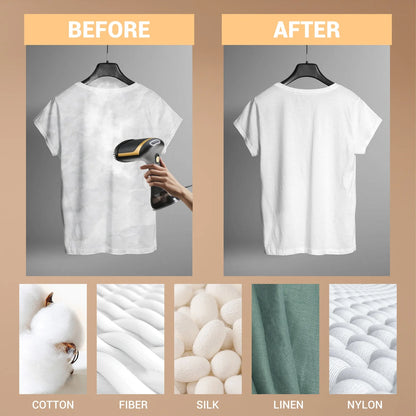 Experience Effortless Wrinkle Removal with the 1500W Portable Handheld Garment Steamer - Perfect for Home and Travel!