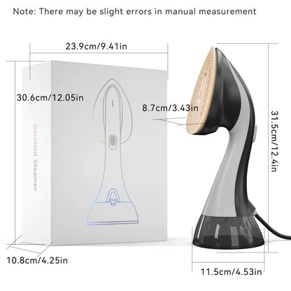 Défroisseur vapeur portable GS10 1500W – réservoir 300 ml, vapeur 130 °C, anti-fonctionnement à sec