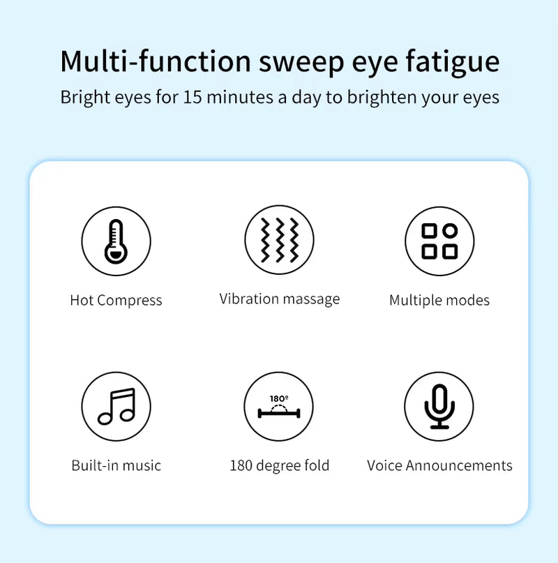 2024 Wholesale New Design CE ROHS Certified OEM Smart Electric Music Vibration Visible Eye Massager Heating 1000Mah Battery