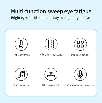 2024 Wholesale New Design CE ROHS Certified OEM Smart Electric Music Vibration Visible Eye Massager Heating 1000Mah Battery