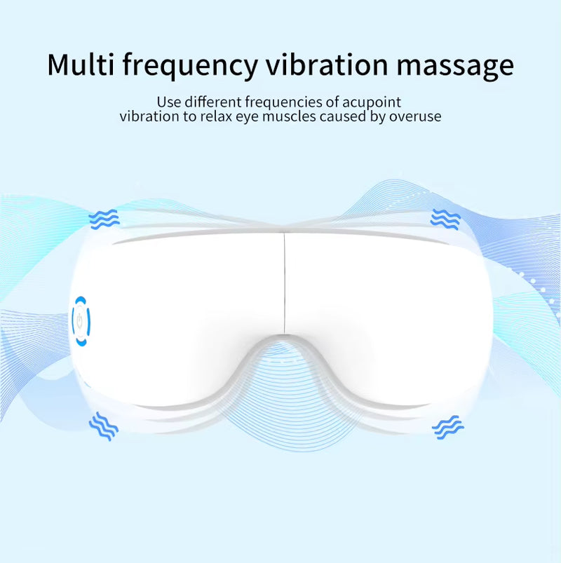 2024 Wholesale New Design CE ROHS Certified OEM Smart Electric Music Vibration Visible Eye Massager Heating 1000Mah Battery