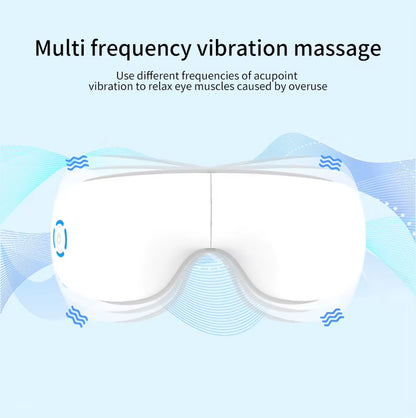 2024 Wholesale New Design CE ROHS Certified OEM Smart Electric Music Vibration Visible Eye Massager Heating 1000Mah Battery